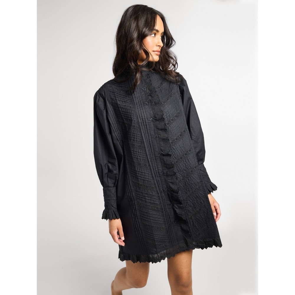 Mille Dress Mika Button Front Long Sleeve NWOT Black XL